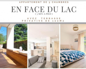 Proche du lac et des commerces, appartement neuf, au calme, avec 3 chambres et une grande terrasse